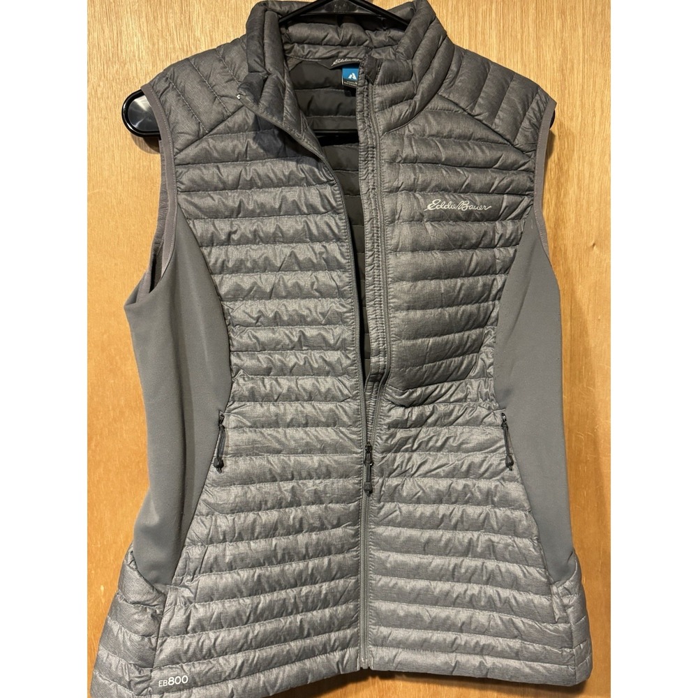 Eddie Bauer First Ascent 800 Gray Womens Puffer Vest Medium